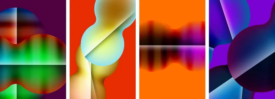Liquid abstract shapes with gradient colors. Abstract backgrounds for wallpaper 스톡 일러스트
