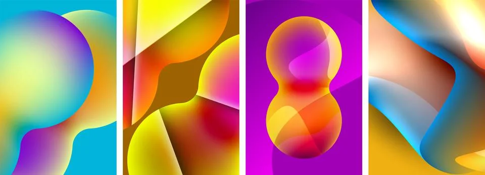 Liquid abstract shapes with gradient colors. Abstract backgrounds for wallpaper 스톡 일러스트