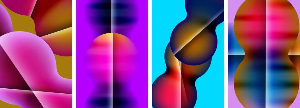 Liquid abstract shapes with gradient colors. Abstract backgrounds for wallpaper Illustrazione stock