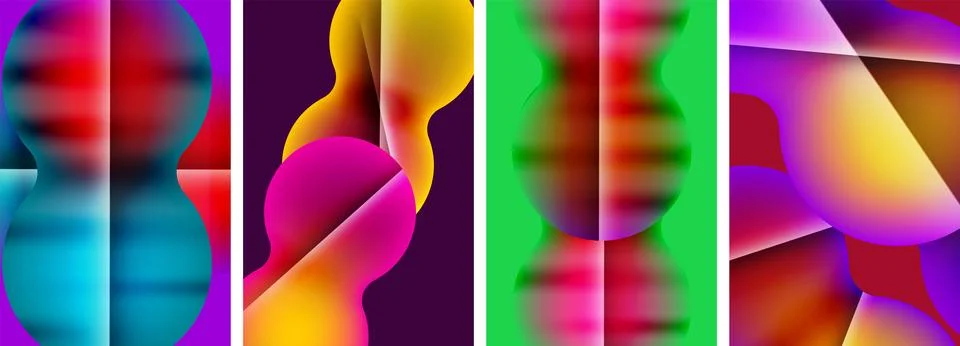 Liquid abstract shapes with gradient colors. Abstract backgrounds for wallpaper Illustrazione stock