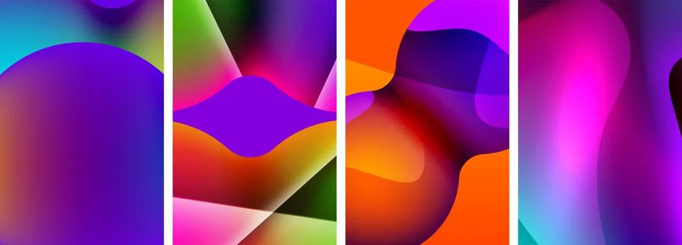 Liquid abstract shapes with gradient colors. Abstract backgrounds for wallpaper Illustrazione stock