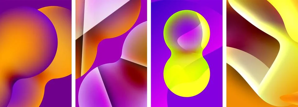 Liquid abstract shapes with gradient colors. Abstract backgrounds for wallpaper 스톡 일러스트
