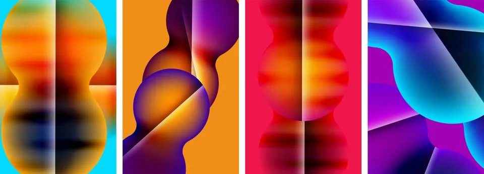 Liquid abstract shapes with gradient colors. Abstract backgrounds for wallpaper Illustrazione stock