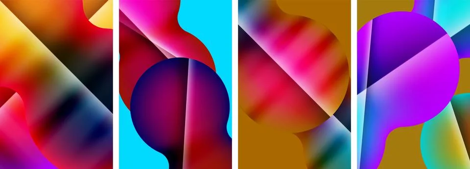 Liquid abstract shapes with gradient colors. Abstract backgrounds for wallpaper Illustrazione stock
