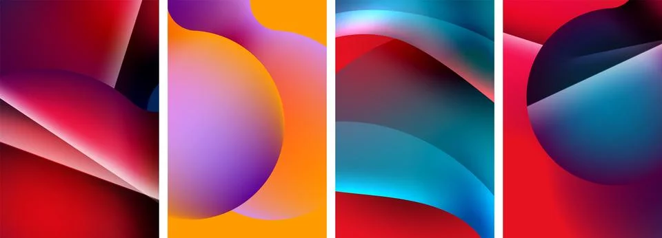 Liquid abstract shapes with gradient colors. Abstract backgrounds for wallpaper Illustrazione stock