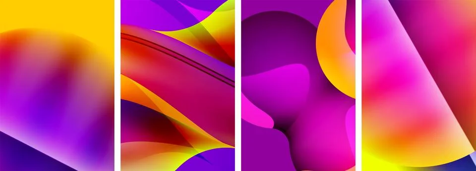 Liquid abstract shapes with gradient colors. Abstract backgrounds for wallpaper Illustrazione stock