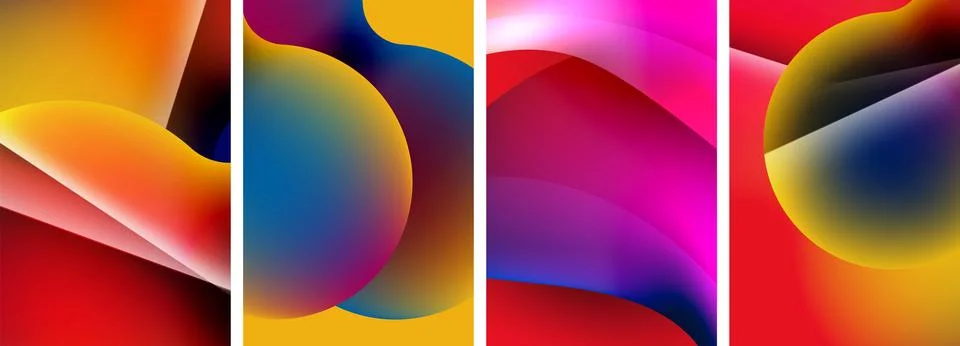 Liquid abstract shapes with gradient colors. Abstract backgrounds for wallpaper Illustrazione stock