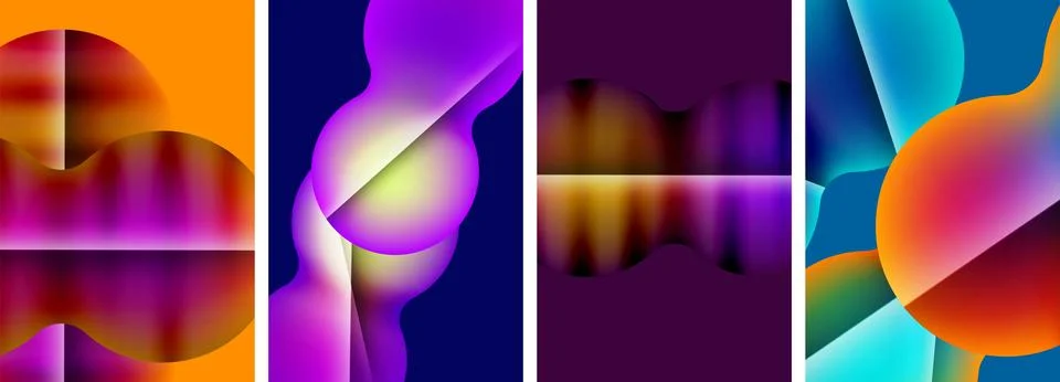 Liquid abstract shapes with gradient colors. Abstract backgrounds for wallpaper Illustrazione stock