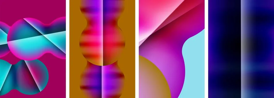 Liquid abstract shapes with gradient colors. Abstract backgrounds for wallpaper Illustrazione stock