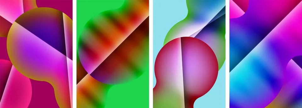 Liquid abstract shapes with gradient colors. Abstract backgrounds for wallpaper Illustrazione stock