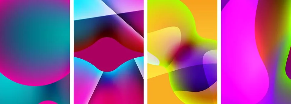 Liquid abstract shapes with gradient colors. Abstract backgrounds for wallpaper Illustrazione stock