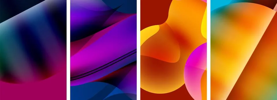 Liquid abstract shapes with gradient colors. Abstract backgrounds for wallpaper Illustrazione stock