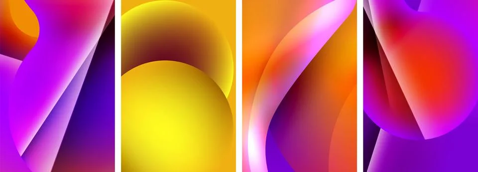 Liquid abstract shapes with gradient colors. Abstract backgrounds for wallpaper Illustrazione stock