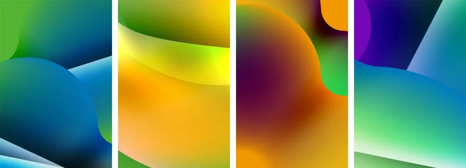 Liquid abstract shapes with gradient colors. Abstract backgrounds for wallpaper Illustrazione stock