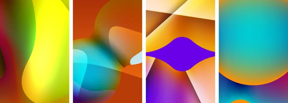 Liquid abstract shapes with gradient colors. Abstract backgrounds for wallpaper Illustrazione stock