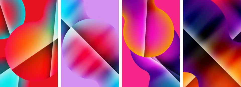 Liquid abstract shapes with gradient colors. Abstract backgrounds for wallpaper Illustrazione stock