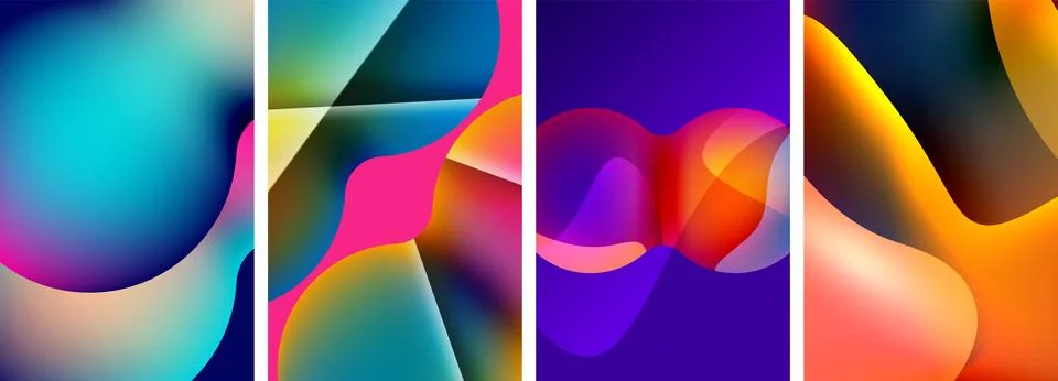 Liquid abstract shapes with gradient colors. Abstract backgrounds for wallpaper Illustrazione stock