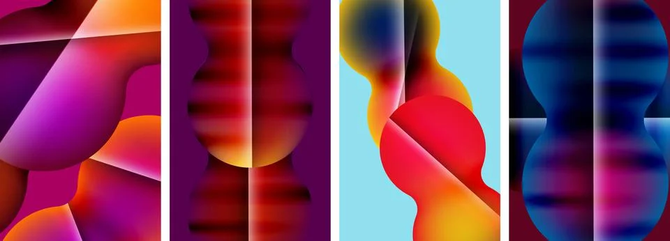Liquid abstract shapes with gradient colors. Abstract backgrounds for wallpaper Illustrazione stock