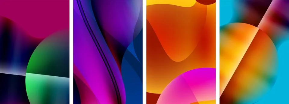 Liquid abstract shapes with gradient colors. Abstract backgrounds for wallpaper Illustrazione stock
