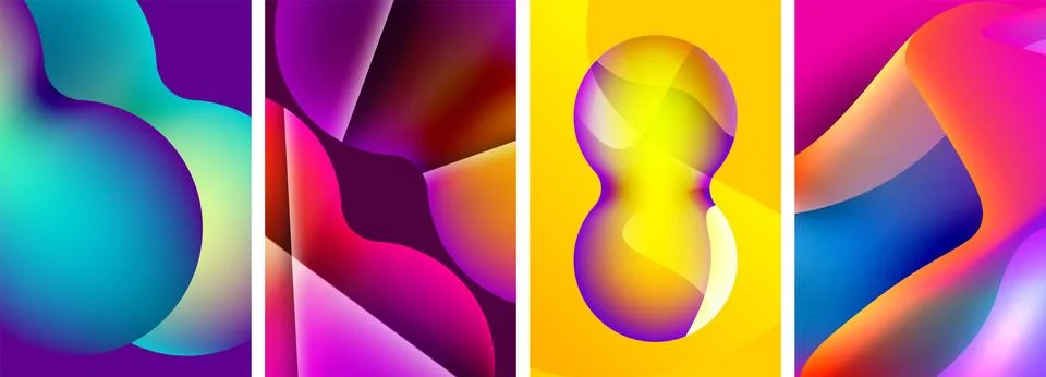 Liquid abstract shapes with gradient colors. Abstract backgrounds for wallpaper 스톡 일러스트