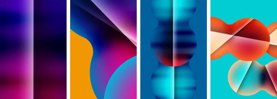 Liquid abstract shapes with gradient colors. Abstract backgrounds for wallpaper Illustrazione stock