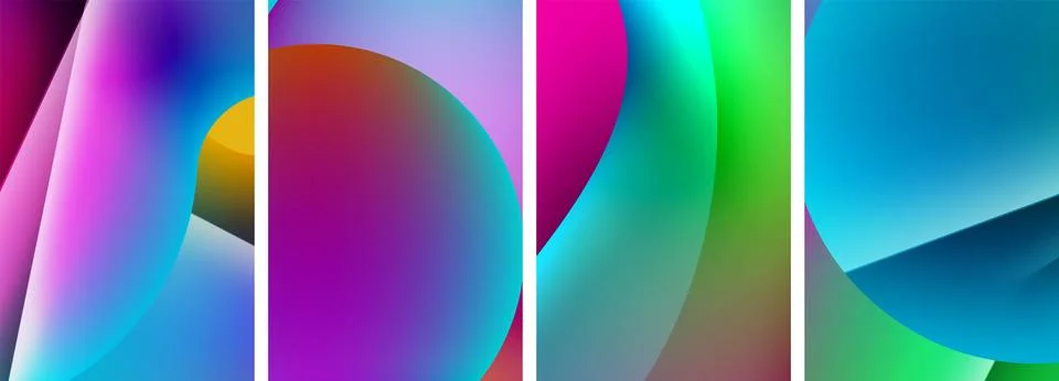 Liquid abstract shapes with gradient colors. Abstract backgrounds for wallpaper 스톡 일러스트