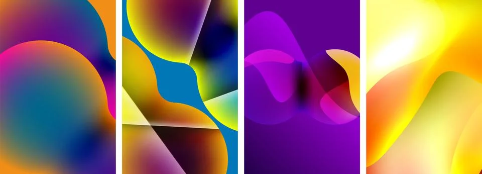 Liquid abstract shapes with gradient colors. Abstract backgrounds for wallpaper 스톡 일러스트