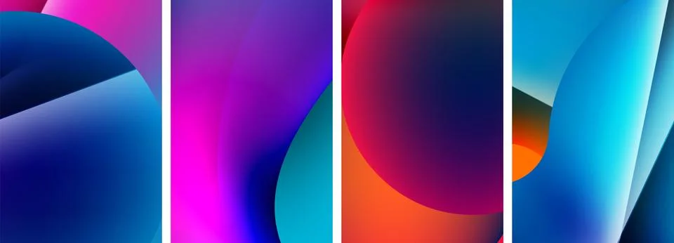 Liquid abstract shapes with gradient colors. Abstract backgrounds for wallpaper Illustrazione stock