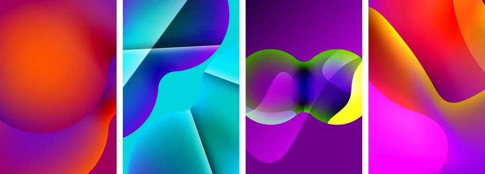 Liquid abstract shapes with gradient colors. Abstract backgrounds for wallpaper Illustrazione stock