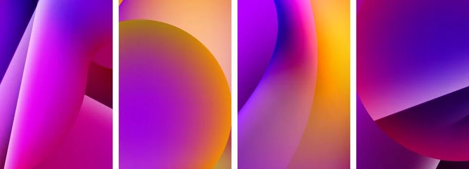 Liquid abstract shapes with gradient colors. Abstract backgrounds for wallpaper Illustrazione stock