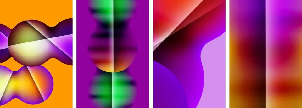 Liquid abstract shapes with gradient colors. Abstract backgrounds for wallpaper Illustrazione stock