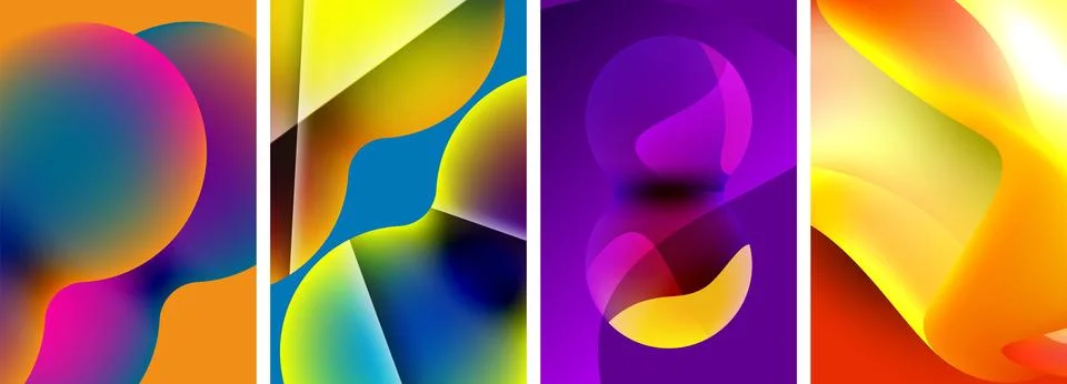 Liquid abstract shapes with gradient colors. Abstract backgrounds for wallpaper Stockillustratie