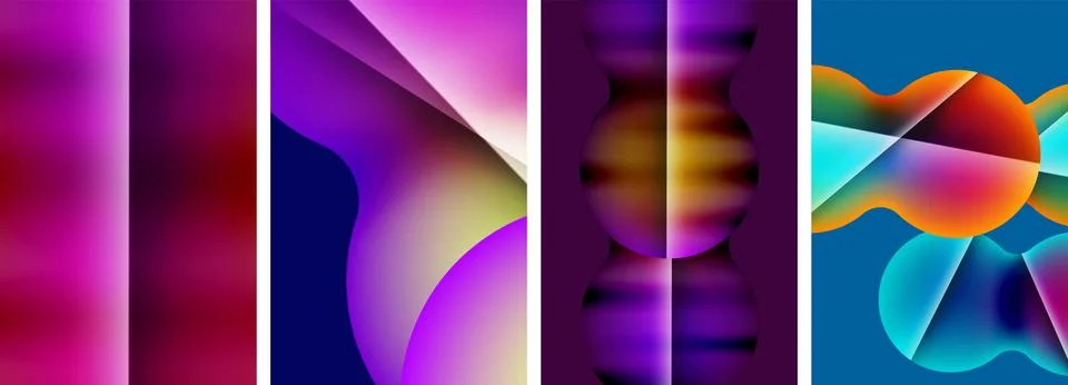 Liquid abstract shapes with gradient colors. Abstract backgrounds for wallpaper 库存插图