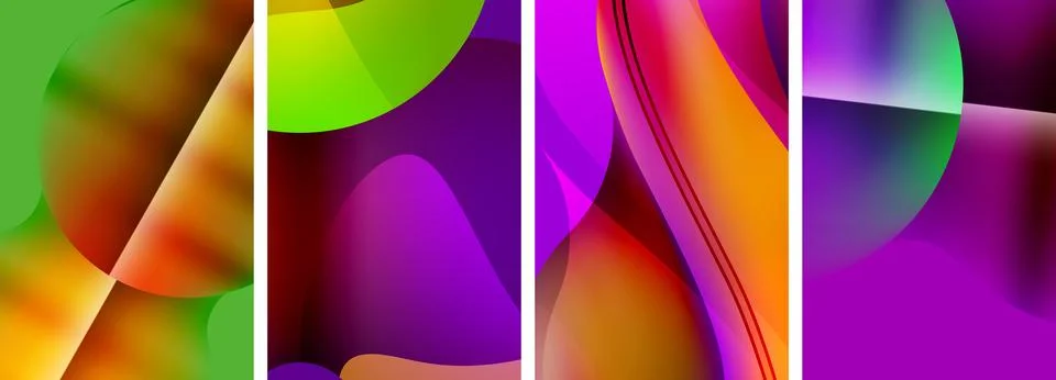 Liquid abstract shapes with gradient colors. Abstract backgrounds for wallpaper Stock Illustration