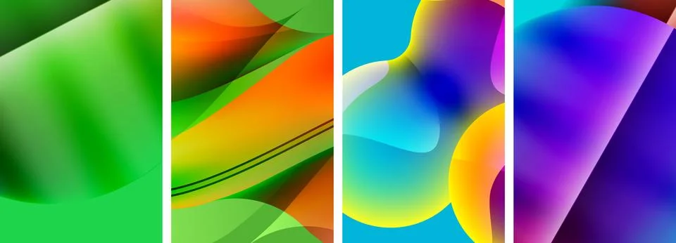 Liquid abstract shapes with gradient colors. Abstract backgrounds for wallpaper Stock Illustration