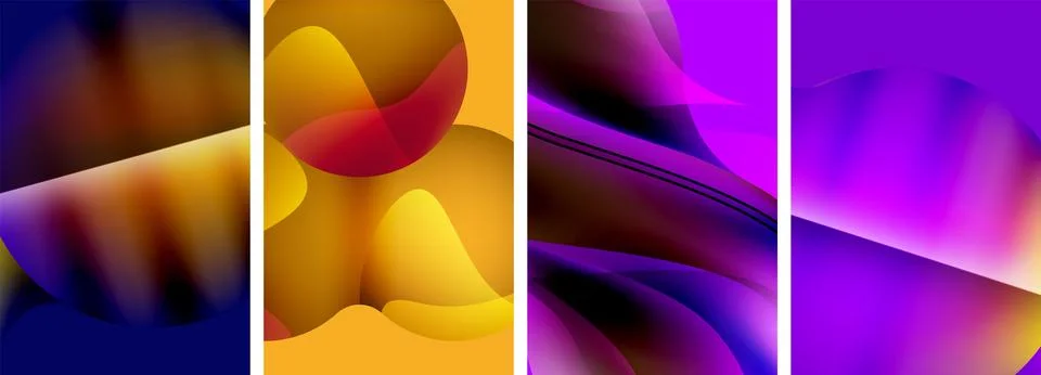 Liquid abstract shapes with gradient colors. Abstract backgrounds for wallpaper Illustrazione stock