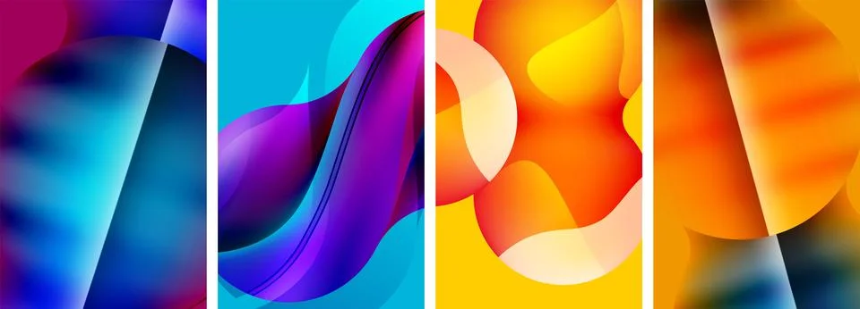 Liquid abstract shapes with gradient colors. Abstract backgrounds for wallpaper Illustrazione stock