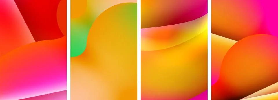 Liquid abstract shapes with gradient colors. Abstract backgrounds for wallpaper Illustrazione stock