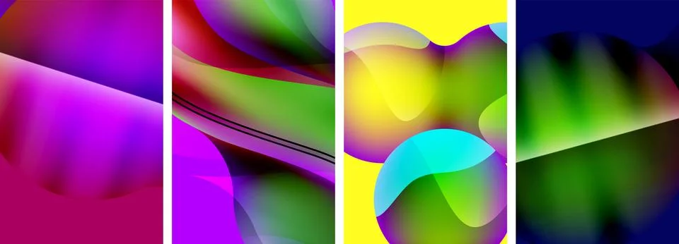 Liquid abstract shapes with gradient colors. Abstract backgrounds for wallpaper Illustrazione stock