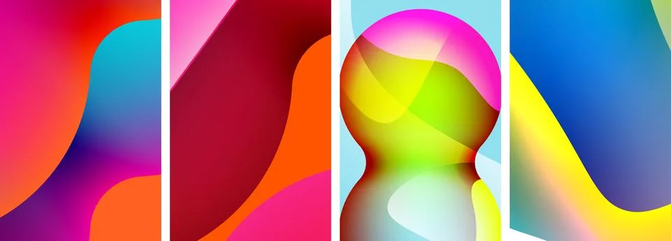 Liquid abstract shapes with gradient colors. Abstract backgrounds for wallpaper Stock Illustration