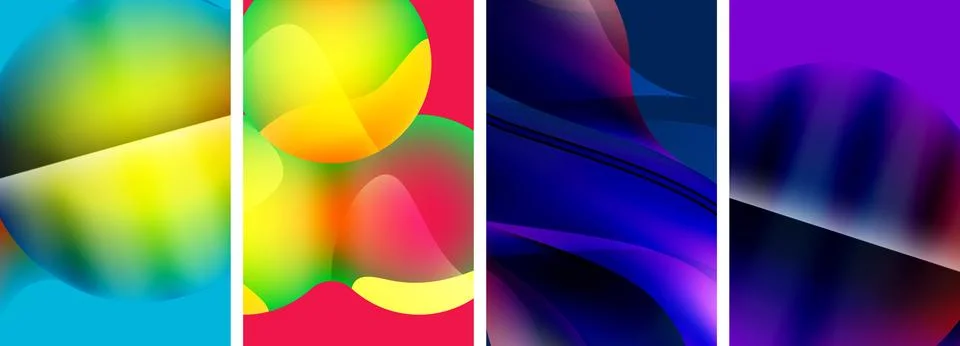 Liquid abstract shapes with gradient colors. Abstract backgrounds for wallpaper Stock Illustration