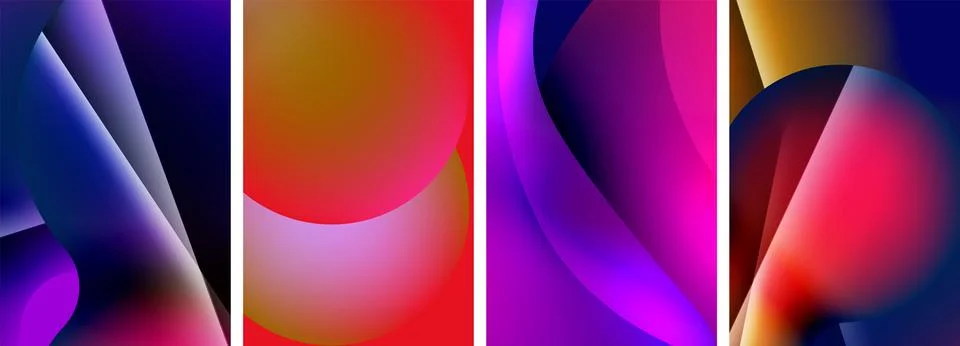 Liquid abstract shapes with gradient colors. Abstract backgrounds for wallpaper Stock Illustration