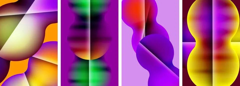 Liquid abstract shapes with gradient colors. Abstract backgrounds for wallpaper Stock Illustration