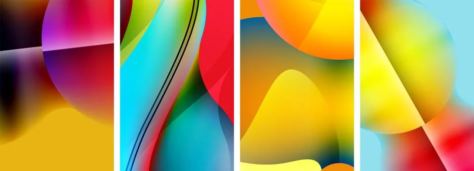 Liquid abstract shapes with gradient colors. Abstract backgrounds for wallpaper Stock Illustration