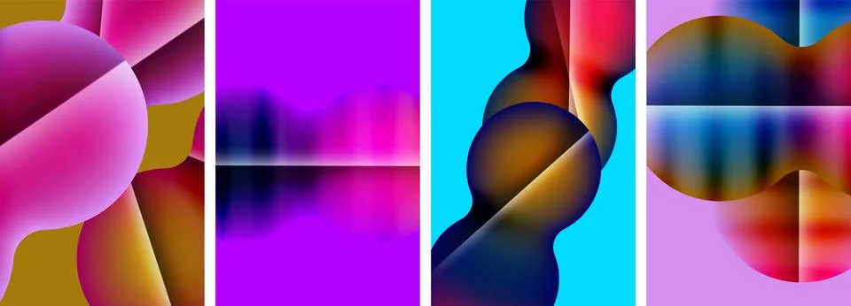 Liquid abstract shapes with gradient colors. Abstract backgrounds for wallpaper Illustrazione stock