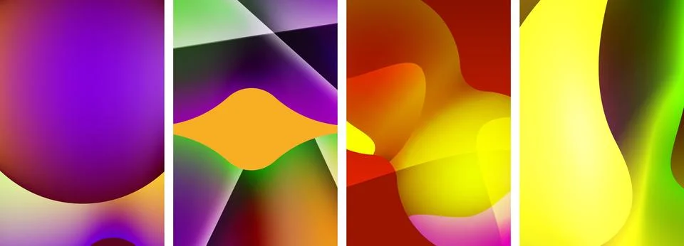 Liquid abstract shapes with gradient colors. Abstract backgrounds for wallpaper Stock Illustration