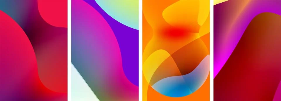 Liquid abstract shapes with gradient colors. Abstract backgrounds for wallpaper Illustrazione stock