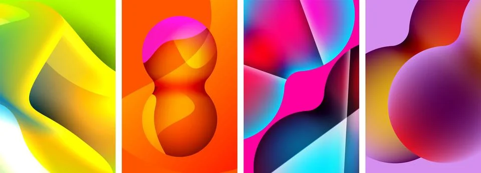 Liquid abstract shapes with gradient colors. Abstract backgrounds for wallpaper Illustrazione stock