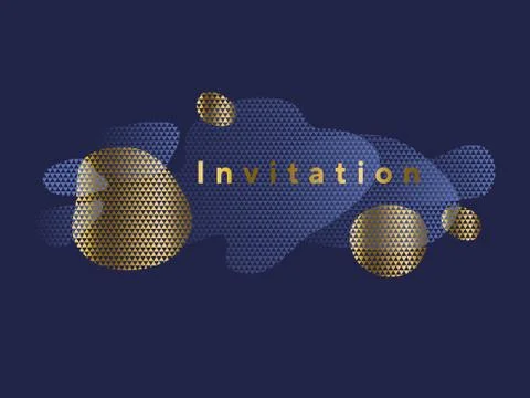 Liquid abstract shapes trendy header in deep blue Stockillustratie