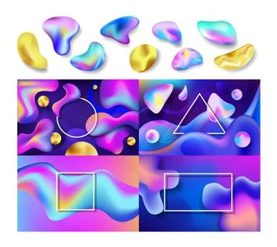 Liquid abstract vector abstracted color backdrop design colorful futuristic Stock Illustration